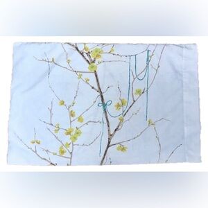 Vintage Yellow Flowers Branch Pillowcase Cutter Fabric Botanical Cottagecore